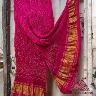 Pink Ambadal Bandhani Dupatta Pure Modal Silk
