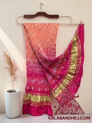 Pitch Pink Ambadal Bandhani Dupatta in Pure Gaji Silk
