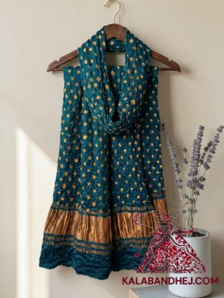 Rama Blue Bandhani Dots Dupatta in Pure Modal Silk