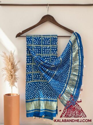 Sky Gharchola Dot Bandhani Dupatta Pure Modal Silk