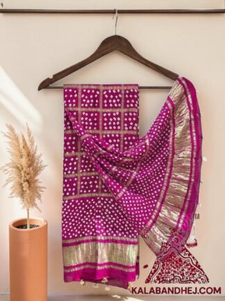 Pink Gharchola Dot Bandhani Dupatta Pure Modal Silk