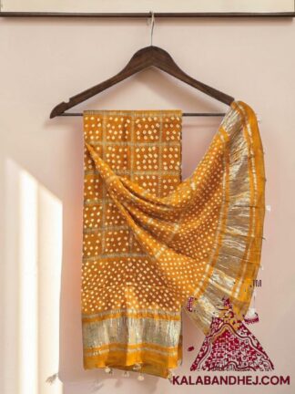 Yellow Gharchola Dot Bandhani Dupatta Pure Modal Silk