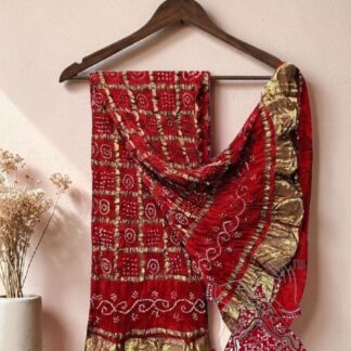 Red Gharchola Bandhani Dupatta Pure Modal Silk