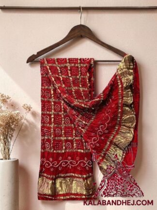 Red Gharchola Bandhani Dupatta Pure Modal Silk