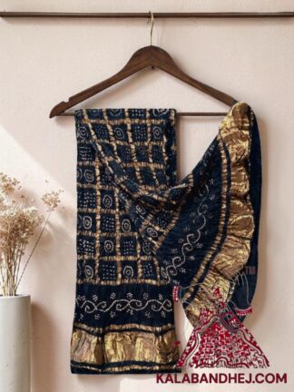 Black Gharchola Bandhani Dupatta Pure Modal Silk