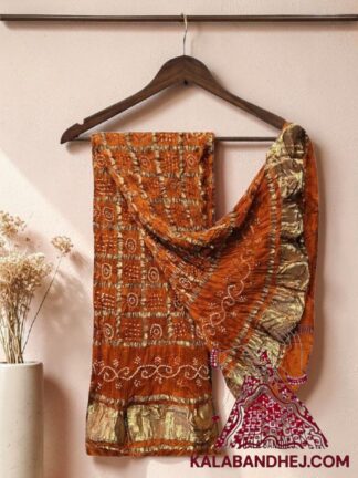 Orange Gharchola Bandhani Dupatta Pure Modal Silk