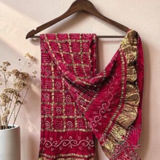 Rani Pink Gharchola Bandhani Dupatta Pure Modal Silk