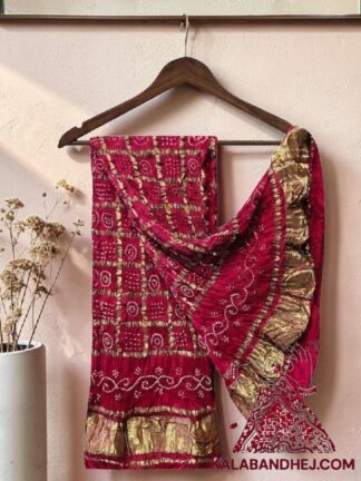 Rani Pink Gharchola Bandhani Dupatta Pure Modal Silk