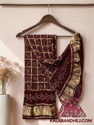 Brown Gharchola Bandhani Dupatta Pure Modal Silk