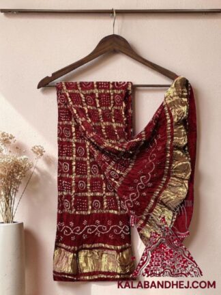 Marron Gharchola Bandhani Dupatta Pure Modal Silk