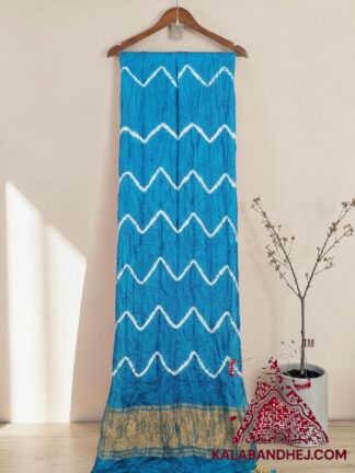 Sky Leheriya Tie-Dye Saree in Pure Modal Silk