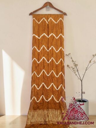 Mustured Leheriya Tie-Dye Saree in Pure Modal Silk