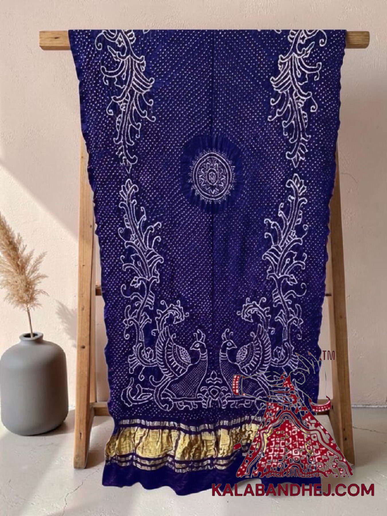 Purple Morlo Bandhani Dupatta in Pure Gaji Silk - Image 2