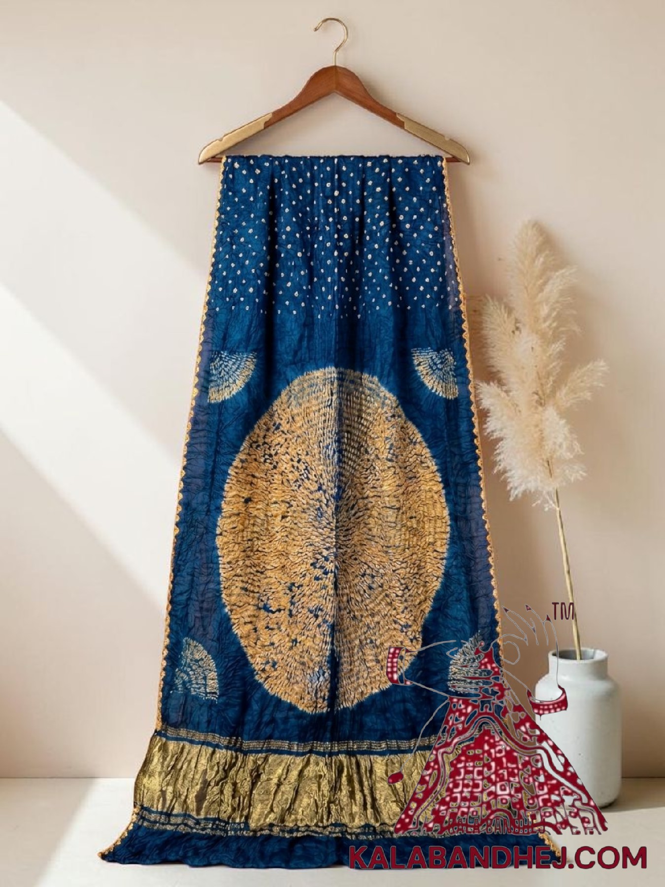 Peacock Blue Handcrafted Shibori Bandhani Saree Pure Modal Silk