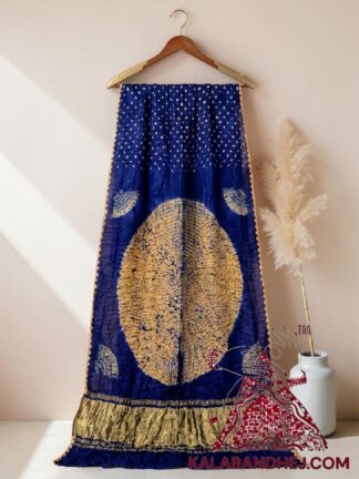 Blue Handcrafted Shibori Bandhani Saree Pure Modal Silk