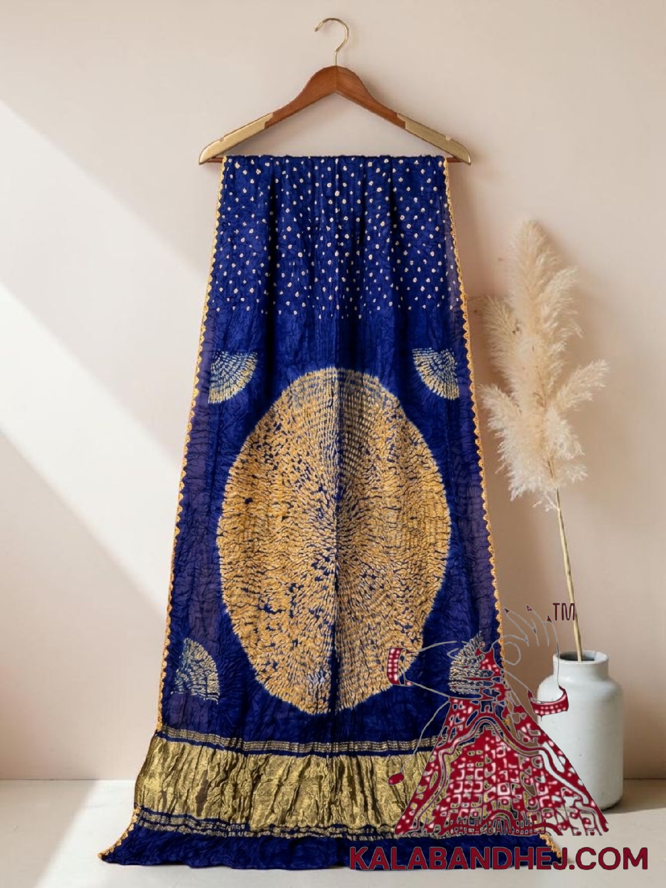 Blue Handcrafted Shibori Bandhani Saree Pure Modal Silk