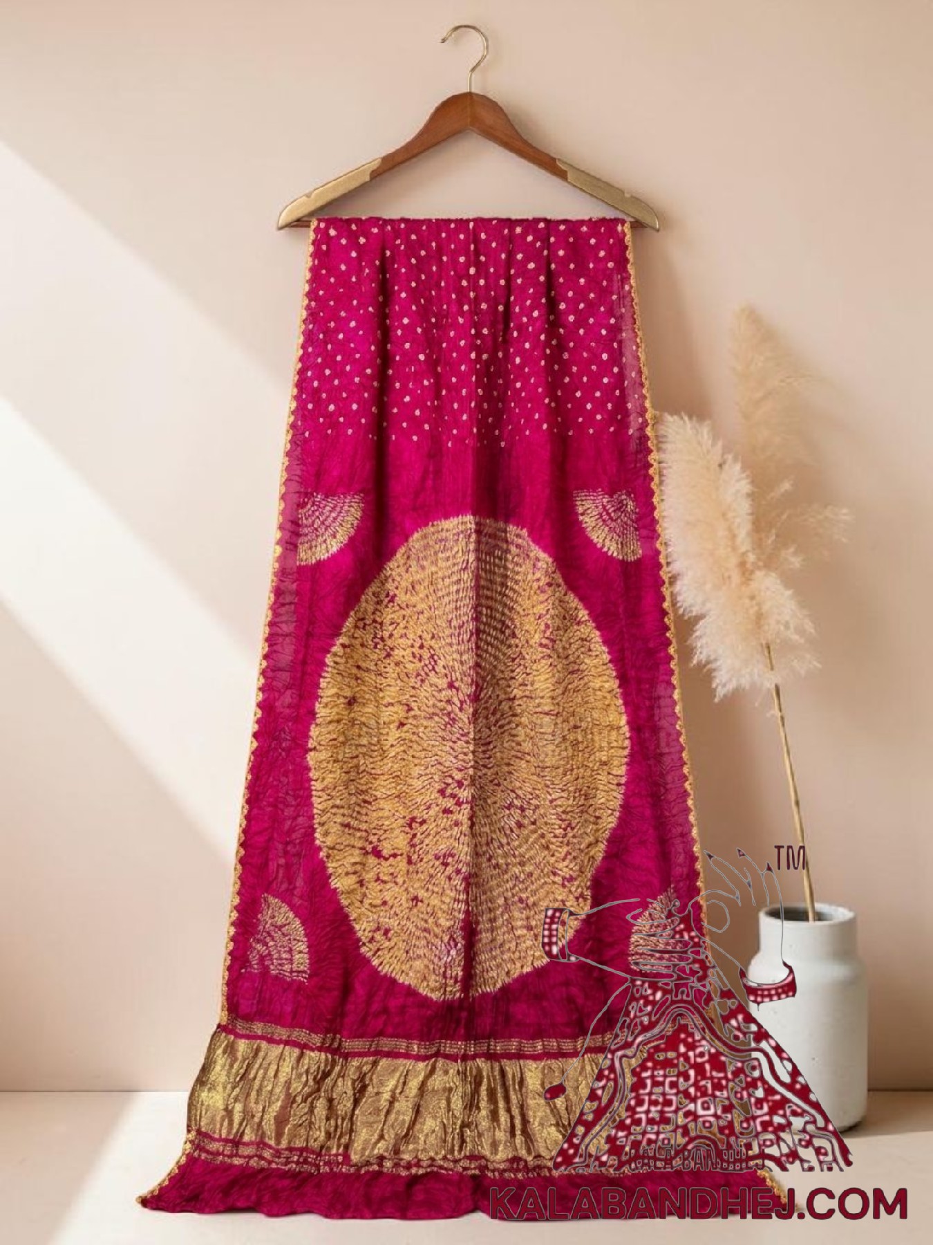 Pink Handcrafted Shibori Bandhani Saree Pure Modal Silk
