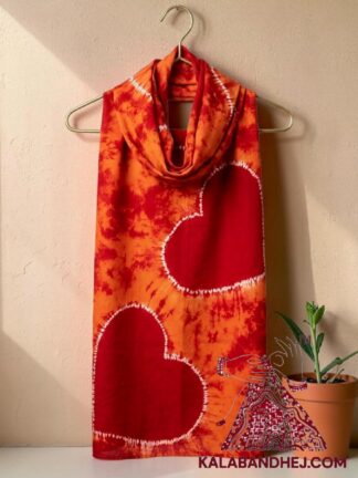 Red Heart Artisanal Shibori Stole in Luxurious Pure Modal Silk